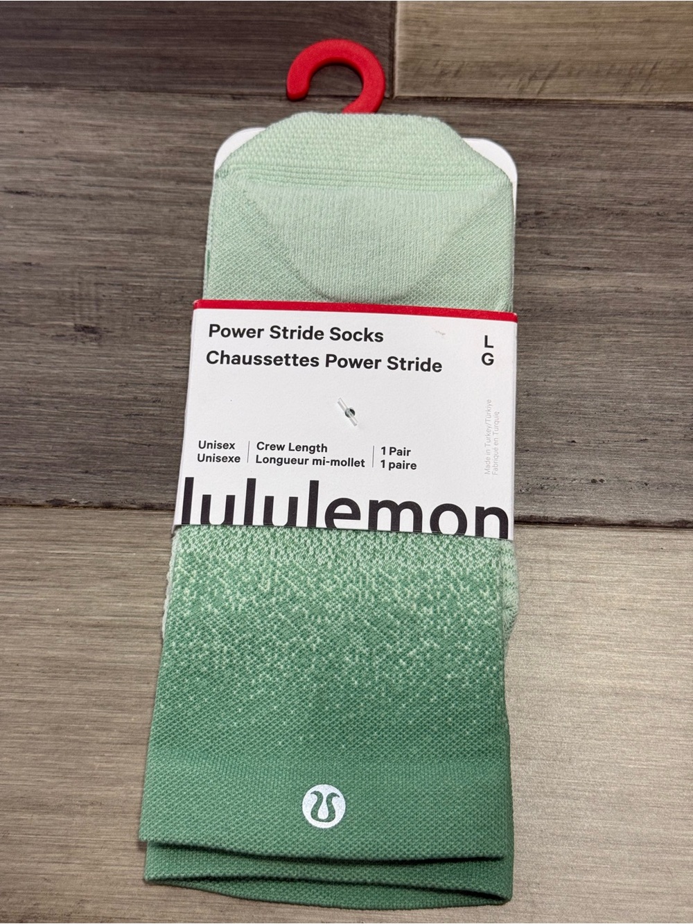240: Lululemon Power Stride Socks Green Matcha Magic M: 8.5-10 W: 9.5-12